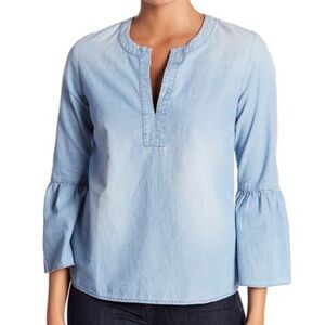 J. Crew Chambray Bell Sleeve Top in sz medium
